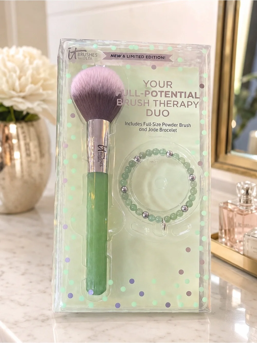 IT Brushes for ULTA Full-Potential Brush Therapy Duo Jade Bracelet NWT